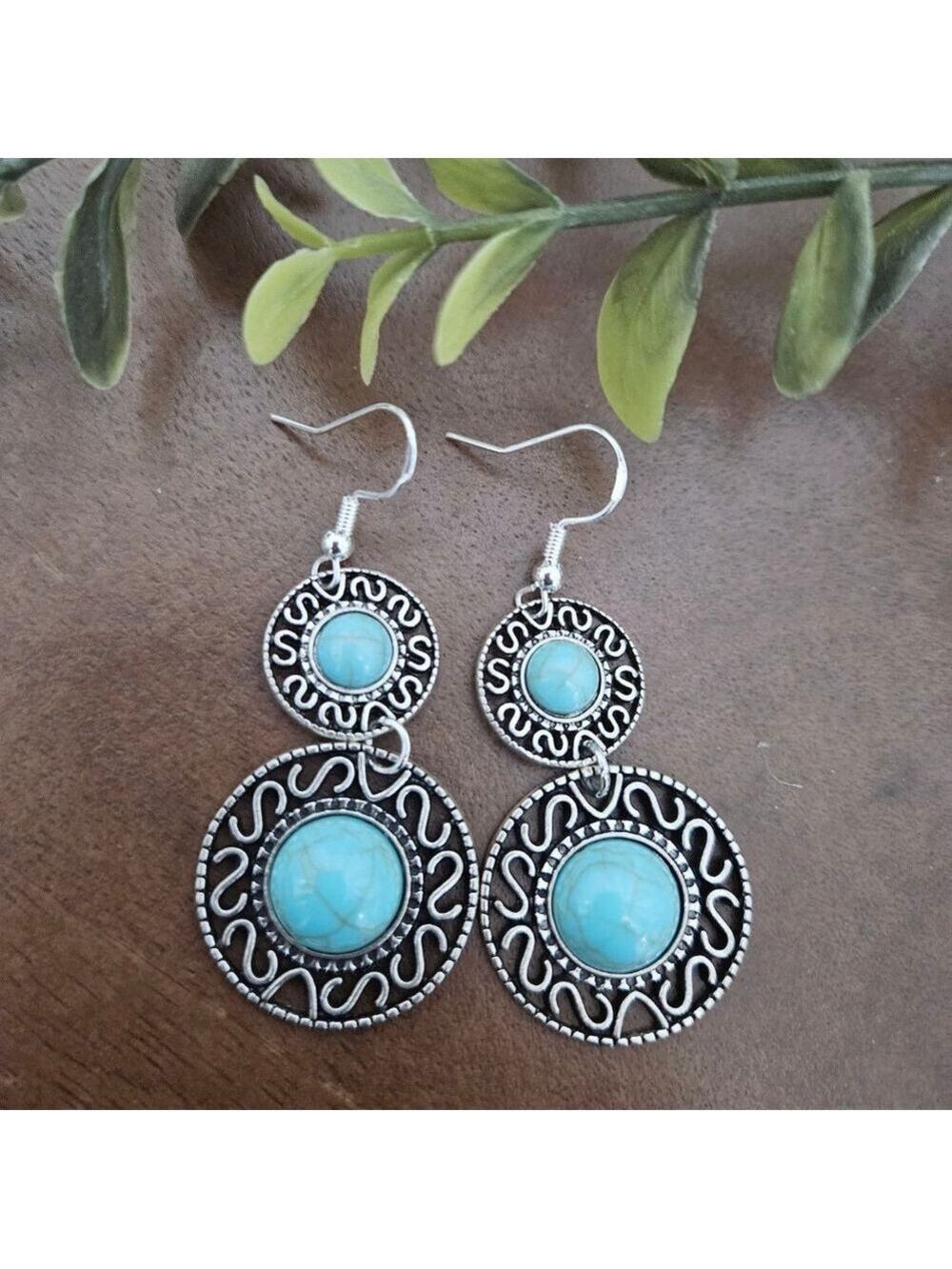 Boho Turquoise Handmade Sterling Silver Earrings